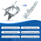 Anchor-Man Box Anchor Kit 19 lbs / 25 lbs - Ultimate Boat Anchor Kit, Hot Dipped Galvanized 9 Gauge Steel Boat Anchors for 25'/ 25'+ Boats - Pontoon Boat Anchor Kit Box Size, Large Pontoon Anchor Boat Kit