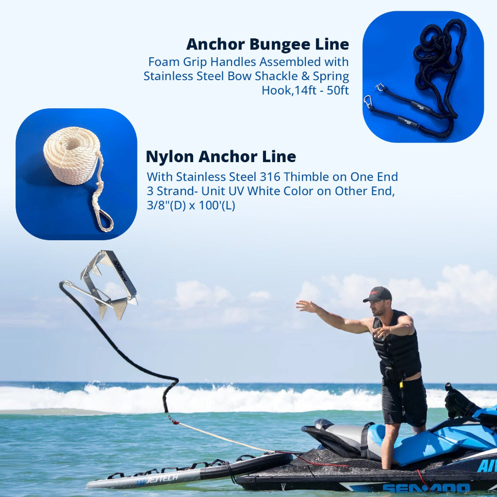 Anchor-Man Box Anchor Kit 19 lbs / 25 lbs - Ultimate Boat Anchor Kit, Hot Dipped Galvanized 9 Gauge Steel Boat Anchors for 25'/ 25'+ Boats - Pontoon Boat Anchor Kit Box Size, Large Pontoon Anchor Boat Kit