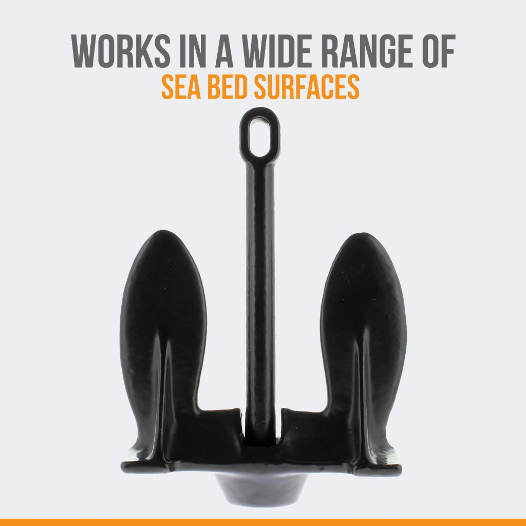 Anchor-Man Navy Anchor(5lb / 10lb / 15lb / 20lb) – Black Vinyl Coated Naval Anchors for Boats with Impressive Holding Power - Prevents Rust, and Scratches