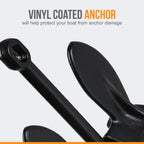 Anchor-Man Navy Anchor(5lb / 10lb / 15lb / 20lb) – Black Vinyl Coated Naval Anchors for Boats with Impressive Holding Power - Prevents Rust, and Scratches