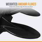Anchor-Man Navy Anchor(5lb / 10lb / 15lb / 20lb) – Black Vinyl Coated Naval Anchors for Boats with Impressive Holding Power - Prevents Rust, and Scratches