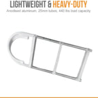 Anchor-Man Folding 3/4 Step Ladder for Fishing, Heavy-Duty Aluminum Pontoon Boat Ladder With Wide Steps, Ideal for Yacht, Dock, Etc