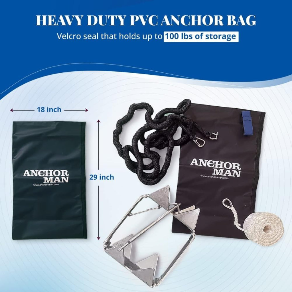 Heavy Duty Anchor Bag for Boats (18" x 29" / 22" x 33") –  Waterproof Rope Bag for Anchors, Floats, Life Jackets & Bumper Storage Boat Anchor Bags