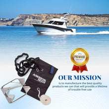 Load image into Gallery viewer, Anchor-Man Portable Galvanized Fluke Style Anchor Kit, Anchor Chain Boat, Anchor Rope and Anchor Bag, Set for Pontoon, Sail, Small Boats, Boat Anchors for 18, 25, Foot Boats - 8.5lb Kit13lb Kit
