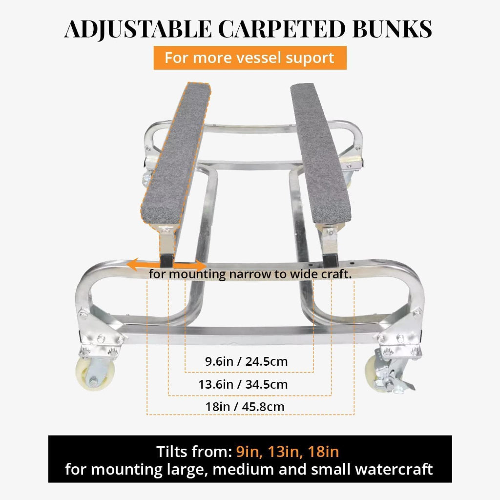 Anchor-Man Jet Ski Dolly, Small Boat Dolly Jetski Stand for Moving Watercraft, Adjustable Jet Ski Trailer with 4 Casters & 2 Brakes, Heavy-Duty Boat Stands Floating Jet Ski Dock, 1300 Lbs Capacity