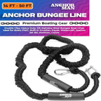Anchor-Man Boat Bungee Dock Lines 7ft-22ft / 14ft-50ft Heavy-Duty Bungee Anchor Line with 316 Stainless Steel Clips High-Elasticity Bungee Rope for Boat, Jet Ski, & Kayak