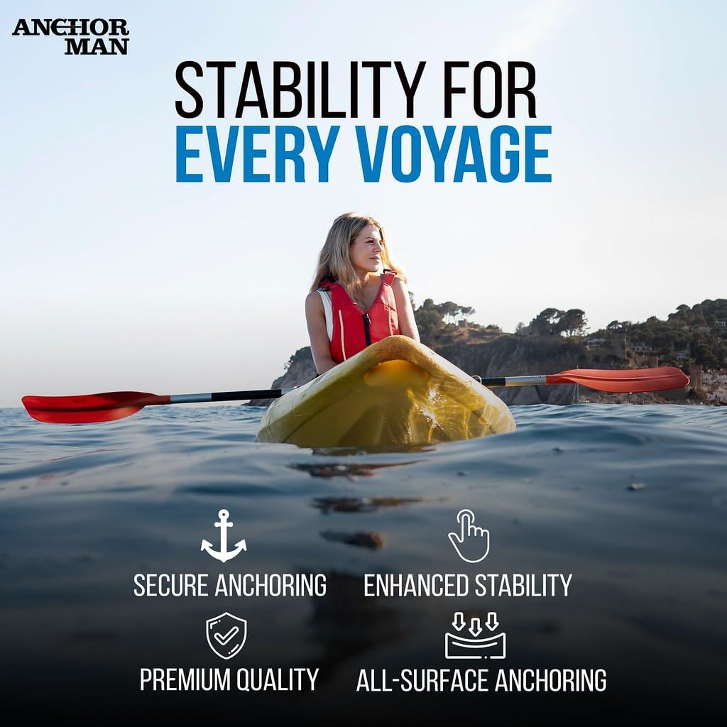 Jet Ski Anchor Kit | Kayak Anchor Kit PVC Coated Boat Anchor Chain with Stainless Steel Shackles with 50 Feet Rope & Anchor Bag | Galvanized Navy Anchor Canoe Small Boat Anchor for Fishing