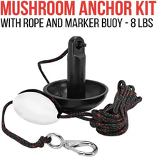 Load image into Gallery viewer, Anchor-Man Anchors | Folding Kayak Grapnel Anchor, 8LB Mushroom Anchor, Complete Jet Ski Anchor Kit with PVC Coated Chain &amp; 50 Feet Rope | Ideal for Boats, Jet Skis, Kayaks, Paddle Boards &amp; Fishing
