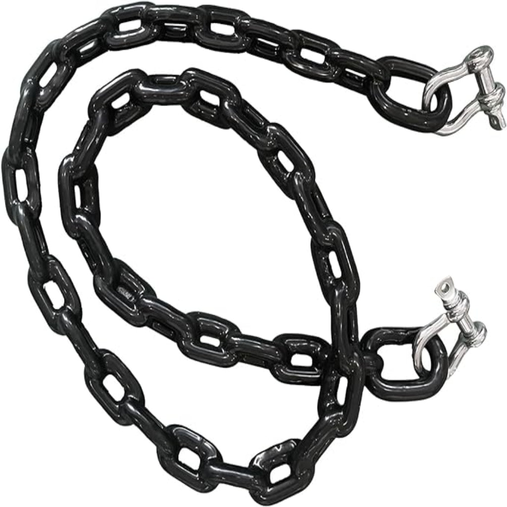 Anchor-Man PVC Coated Boat Anchor Chain with Stainless Steel Shackles – Heavy-Duty, Corrosion-Resistant Marine Safety Chain (4ft 1/4in, 5ft 5/16in)