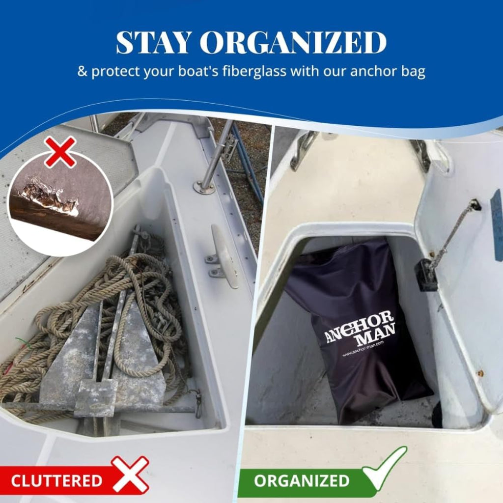 Heavy Duty Anchor Bag for Boats (18" x 29" / 22" x 33") –  Waterproof Rope Bag for Anchors, Floats, Life Jackets & Bumper Storage Boat Anchor Bags