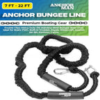 Anchor-Man Boat Bungee Dock Lines 7ft-22ft / 14ft-50ft Heavy-Duty Bungee Anchor Line with 316 Stainless Steel Clips High-Elasticity Bungee Rope for Boat, Jet Ski, & Kayak