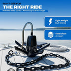 Richter Anchor Kit 25lbs with 100ft Nylon Rope, 4ft PVC Coated Chain, 3 Stainless Steel Bow Shackles Heavy Duty PVC Anchor-Man