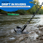 Richter Anchor Kit 25lbs with 100ft Nylon Rope, 4ft PVC Coated Chain, 3 Stainless Steel Bow Shackles Heavy Duty PVC Anchor-Man