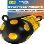 Anchor-Man Downrigger Weights [4lbs 6lbs 10lbs 15lbs] - Round Shaped Vinyl Coated Downrigger Ball for Salmon, Protects Boats from Scratches - Cannon Downrigger Accessories