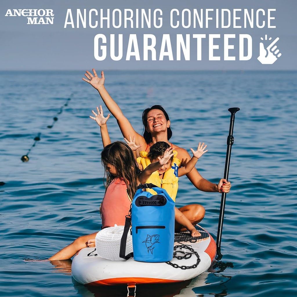 Jet Ski Anchor Kit | Kayak Anchor Kit PVC Coated Boat Anchor Chain with Stainless Steel Shackles with 50 Feet Rope & Anchor Bag | Galvanized Navy Anchor Canoe Small Boat Anchor for Fishing