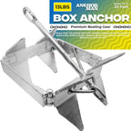 Anchor-Man Boat Slide Box Anchors, 100% Hot Dipped Galvanized Foldable Sliding Cube Anchor Suitable for 23 to 40ft Offshore Sport Boats, Pontoon Boats (13 lbs / 19 lbs / 25 lbs)
