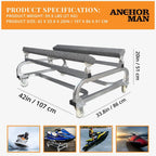 Anchor-Man Jet Ski Dolly, Small Boat Dolly Jetski Stand for Moving Watercraft, Adjustable Jet Ski Trailer with 4 Casters & 2 Brakes, Heavy-Duty Boat Stands Floating Jet Ski Dock, 1300 Lbs Capacity