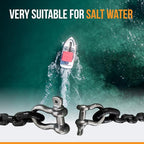 Anchor-Man PVC Coated Boat Anchor Chain with Stainless Steel Shackles – Heavy-Duty, Corrosion-Resistant Marine Safety Chain (4ft 1/4in, 5ft 5/16in)