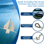 Anchor-Man Portable Galvanized Fluke Style Anchor Kit (8.5lb Kit / 13lb Kit), Anchor Chain Boat, Anchor Rope and Anchor Bag, Set for Pontoon, Sail, Small Boats, Boat Anchors for 18, 25, Foot Boats