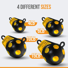 Load image into Gallery viewer, Anchor-Man Downrigger Weights [ 4lbs 6lbs 10lbs 15lbs ] - Round Shaped Vinyl Coated Downrigger Ball for Salmon, Protects Boats from Scratches - Cannon Downrigger Accessories
