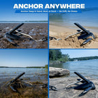 Richter Anchor Kit 25lbs with 100ft Nylon Rope, 4ft PVC Coated Chain, 3 Stainless Steel Bow Shackles Heavy Duty PVC Anchor-Man