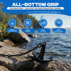 River Anchor Kit 20 lb Vinyl/PVC Coated, 100 ft Nylon Rope, 4 ft PVC-Coated Chain, Bow Shackle, Storage Bag Heavy D Anchor-Man