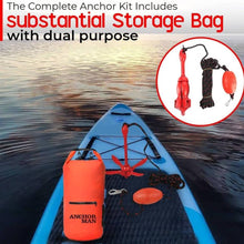Load image into Gallery viewer, Anchor-Man 3.5 LB Folding Kayak Complete Grapnel Anchor - 10L Storage Kayak Anchor - Mushroom Anchor, Jet Ski Anchor Kit with 25 Feet Rope | Ideal for Boats, Paddle Board Anchor and Fishing
