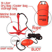 Load image into Gallery viewer, Anchor-Man 3.5 LB Folding Kayak Complete Grapnel Anchor - 10L Storage Kayak Anchor - Mushroom Anchor, Jet Ski Anchor Kit with 25 Feet Rope | Ideal for Boats, Paddle Board Anchor and Fishing
