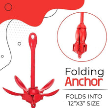 Load image into Gallery viewer, Anchor-Man 3.5 LB Folding Kayak Complete Grapnel Anchor - 10L Storage Kayak Anchor - Mushroom Anchor, Jet Ski Anchor Kit with 25 Feet Rope | Ideal for Boats, Paddle Board Anchor and Fishing
