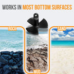 Anchor-Man River Anchor, Black Vinyl Coated Mushroom Anchor for Boats - Marine Grade Boat Anchor with Impressive Holding Power - Prevents Rust, and Scratches - Ideal for 15-20 Foot Boat