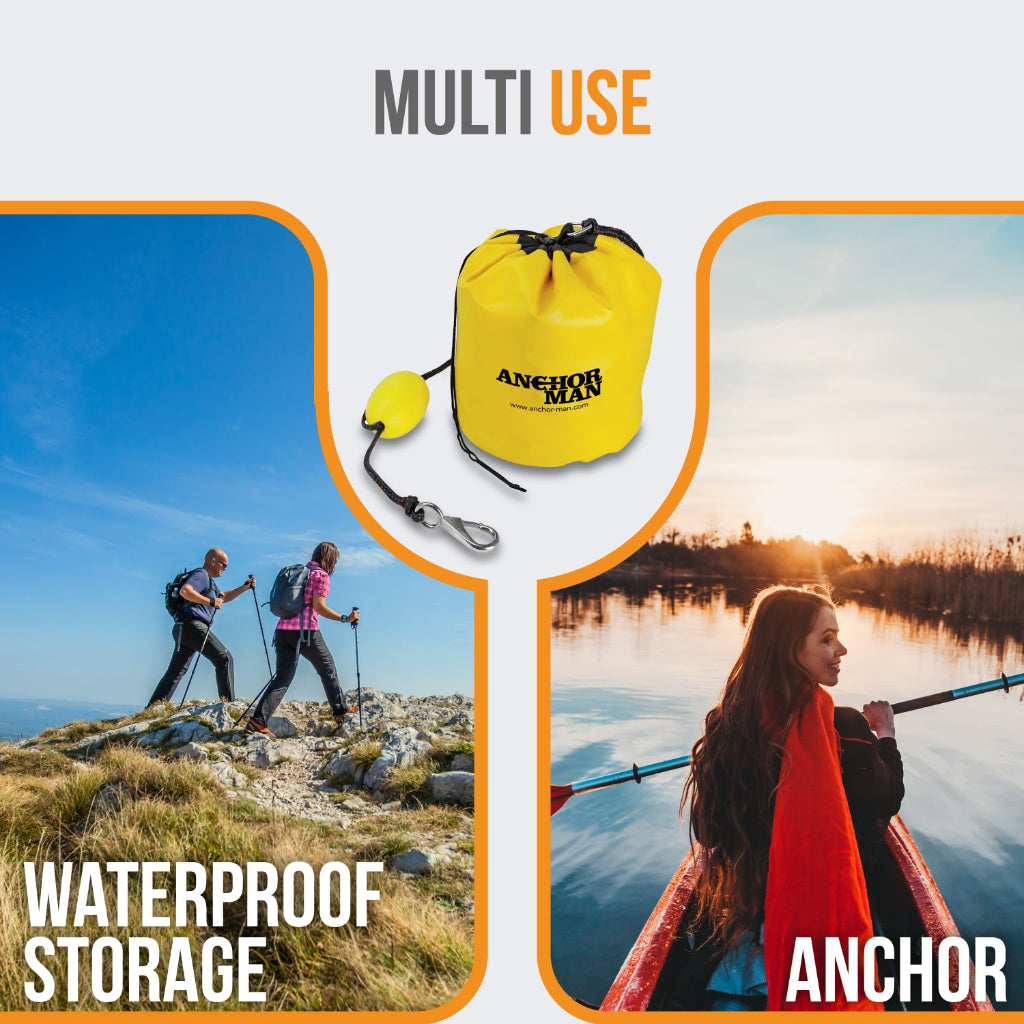 Anchor-Man Jetski Anchor Kit, All-in-One Sand Anchor for Floats, Adjustable Sand Bag Jet Ski Anchor for Floating Mat, Includes 6' Rope & Snap Hook