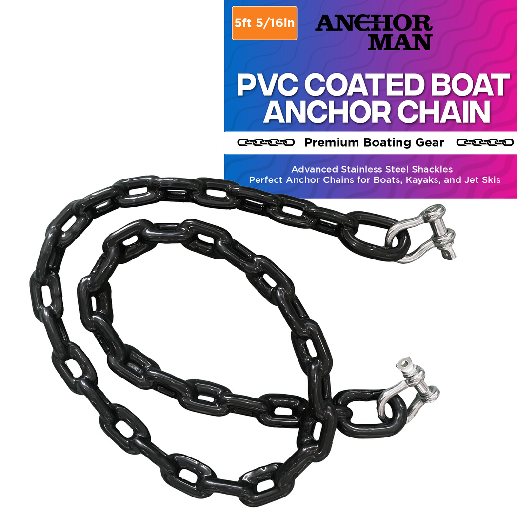 pvc coated boat anchor chain 5ft (5/16 in) anchor-man