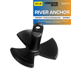 Anchor-Man River Anchor, Black Vinyl Coated Mushroom Anchor for Boats - Marine Grade Boat Anchor with Impressive Holding Power - Prevents Rust, and Scratches - Ideal for 15-20 Foot Boat
