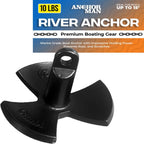 Anchor-Man River Anchor, Black Vinyl Coated Mushroom Anchor for Boats - Marine Grade Boat Anchor with Impressive Holding Power - Prevents Rust, and Scratches - Ideal for 15-20 Foot Boat