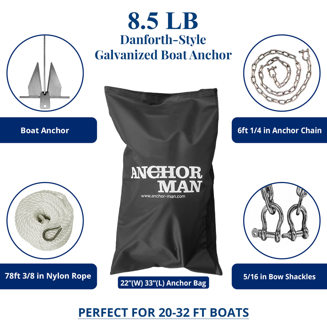 fluke anchor kit (8.5lb) - anchor-man
