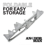 Anchor-Man Boat Slide Box Anchors, 100% Hot Dipped Galvanized Foldable Sliding Cube Anchor Suitable for 23 to 40ft Offshore Sport Boats, Pontoon Boats (13 lbs / 19 lbs / 25 lbs)